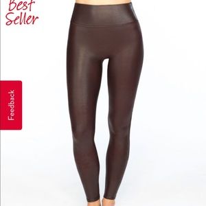 Spanx Faux Leather Leggings in Wine